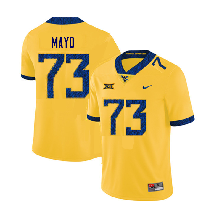 NCAA Men's Chris Mayo West Virginia Mountaineers Yellow #73 Nike Stitched Football College Authentic Jersey YX23G13BY